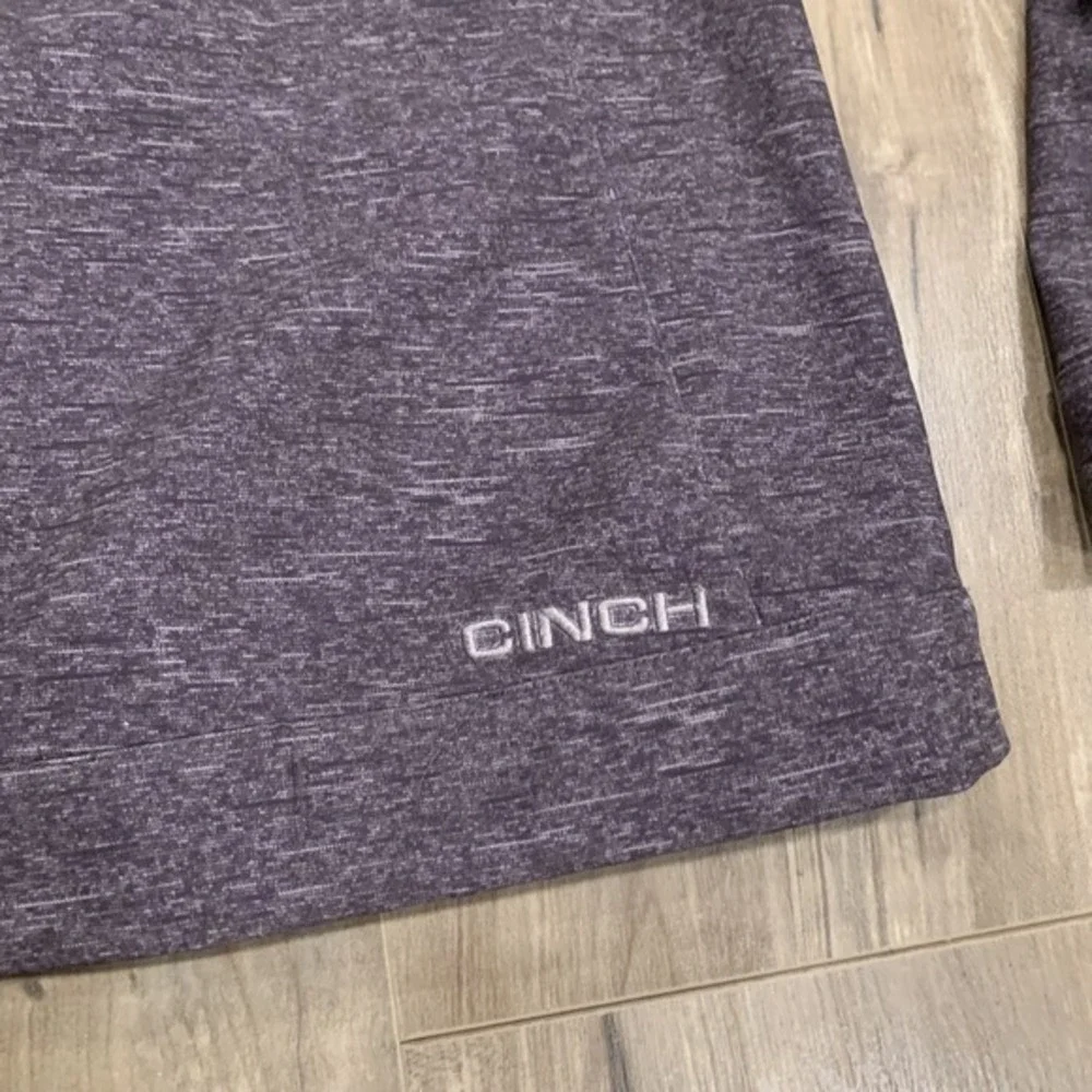 Cinch‎ Ladies Bonded Purple Gray Heather Soft Shell Full Zip Jacket Women's Sz M